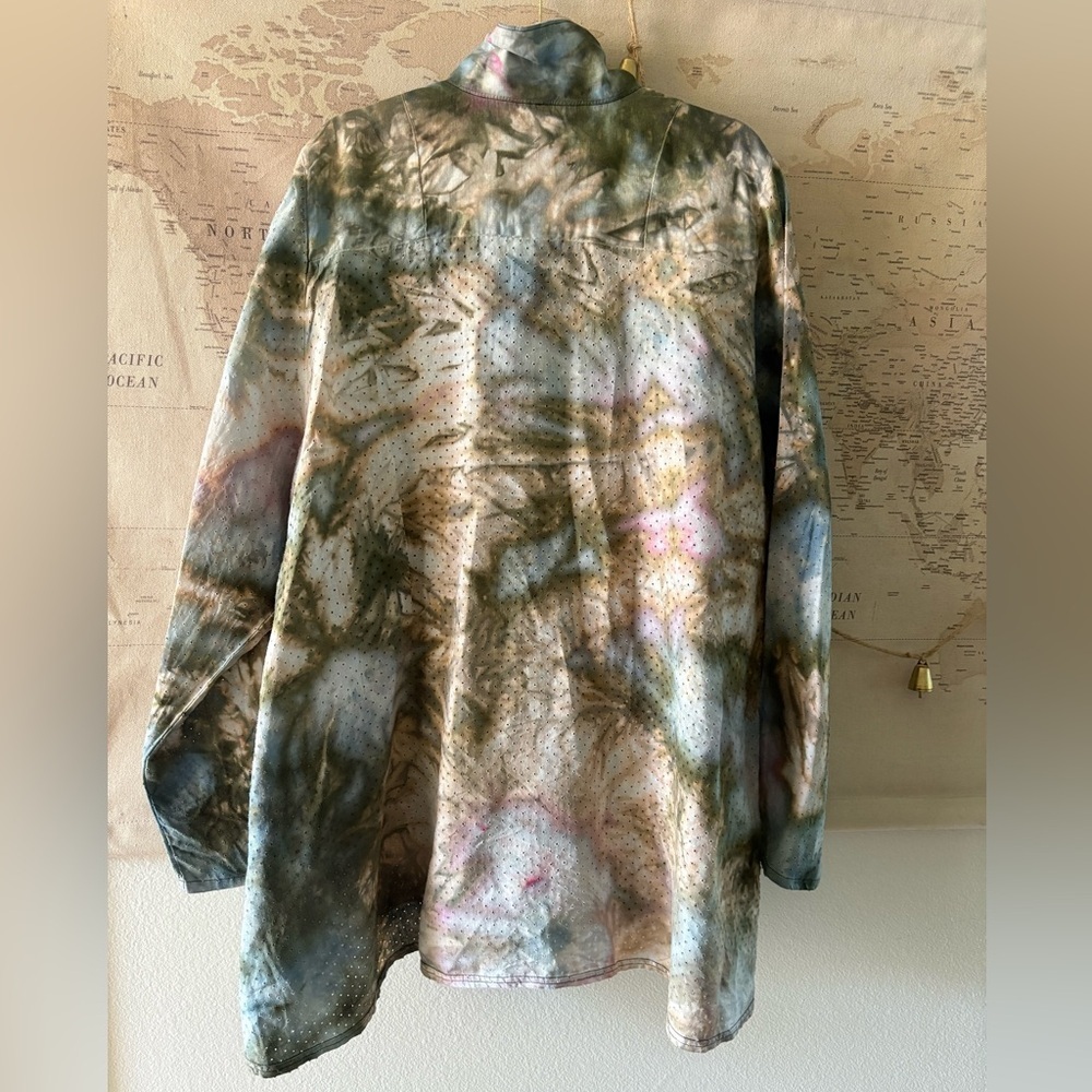 CYNTHIA ASHBY Tie Dye Shirt Jacket Size Large Oversized (Plus Sized) - Picture 7 of 16